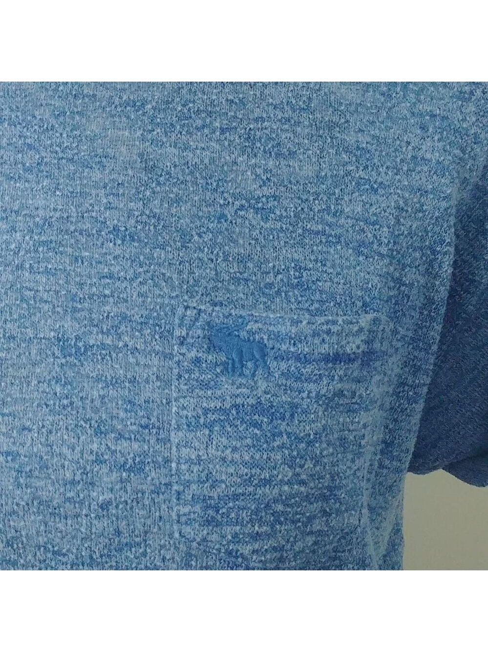 Abercrombie & Fitch M Blue Short Rolled Sleeve Low Back Top - Picture 2 of 9